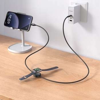 MCDODO ŁADOWARKA INDUKCYJNA DO APPLE WATCH 2W1 KABEL DO IPHONE LIGHTNING
