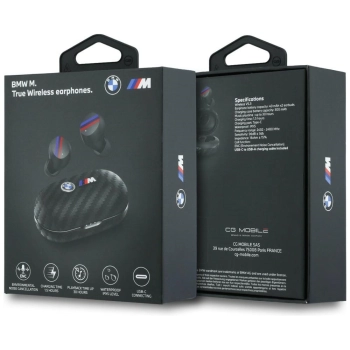 Słuchawki Bluetooth TWS BMW Carbon Metal Logo ENC czarny