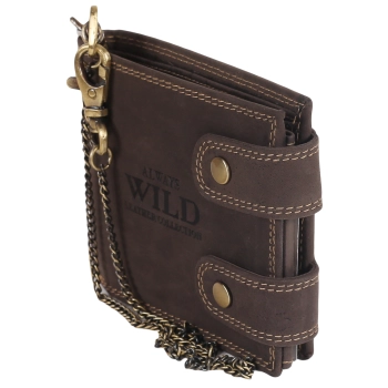 Portfel męski skórzany Always Wild + łańcuch RFID