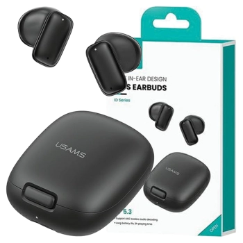 USAMS Słuchawki Bluetooth 5.3 TWSID Series bezprzewodowe czarny/black BHUID01 (ID25)