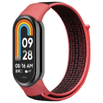 Beline pasek Mi Band 9/8 NylonLoop       czerwono-czarny/red-black