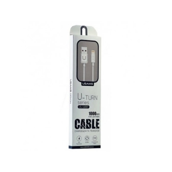 USAMS Kabel U-Turn lightning 1mbiały/white 2A IPUSBXD02 (US-SJ097)