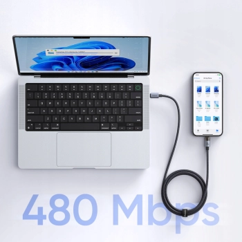 MCDODO KABEL USB-C SZYBKIE ŁADOWANIE USB TYP C 5A 100W 1M LED BIAŁY