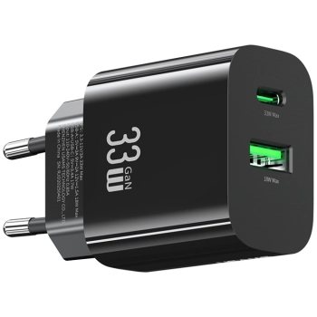 Ładowarka sieciowa USAMS CC317 T65 33W   1xUSB-C 1xUSB-A Fast Charging czarny