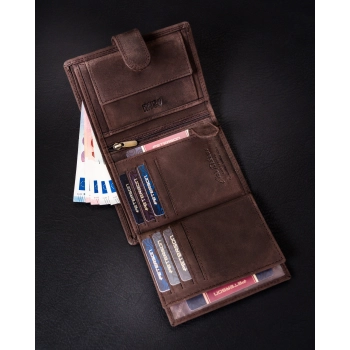 Nubukowy portfel męski z systemem RFID Protect — Peterson