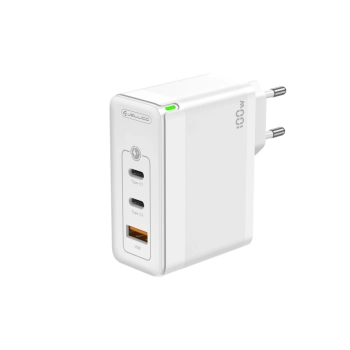 JELLICO ładowarka sieciowa C118 GaN PD 100W 2xUSB-C + 1xUSB QC3.0 Biały