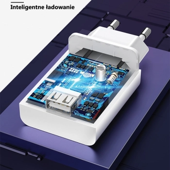 USAMS Ład. siec. 1xUSB T22 18W 3A QC3.0(only head) Fast Charging biały/white CC83TC01 (US-CC083)
