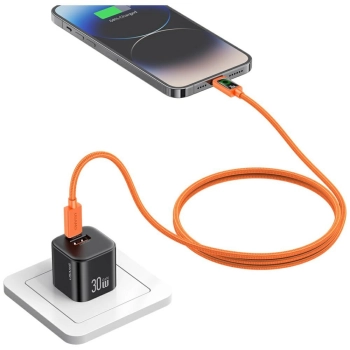 Kabel USAMS SJ774 PD 30W USB-C/Lightning 1.2m pomarańczowy