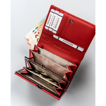 Portfel damski skórzany na prezent ze skóry z ochroną kart RFID elegancki