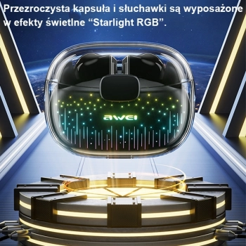 AWEI słuchawki Bluetooth 5.3 T52 Pro2TWS + stacja dokująca czarny/black
