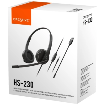 Słuchawki przewodowe Creative HS-230     z mikrofonem USB czarny