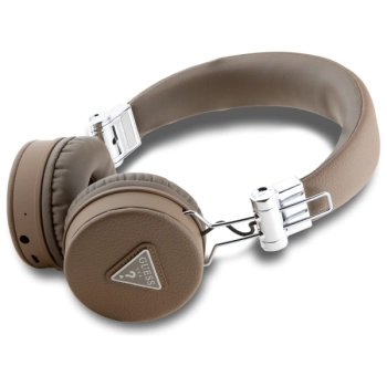 Guess słuchawki nauszne Bluetooth ENC    GUBH70PGTSPSW brązowy/brown Grained Classic Round Shape