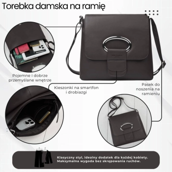 Torebka damska skórzana listonoszka na ramię Paolo Peruzzi