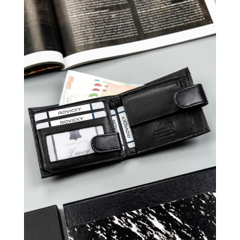 Portfel skórzany męski N0035L-GPL-BL BLACK