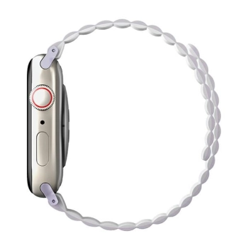 UNIQ pasek Revix Apple Watch Series1/2/3/4/5/6/7/8/9/SE/SE2 38/40/41mm. Reversible Magnetic lilak-biały/lilac-white