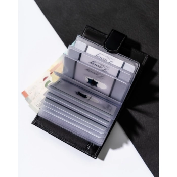 Eleganckie skórzane etui męskie na karty Rovicky RFID praktyczne portfel