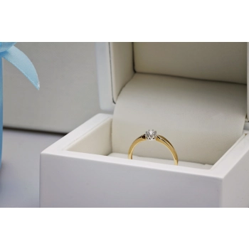 Pierścionek zaręczynowy brylantem 0,15ct złoto 750 Exclusive