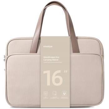 INNOSTYLE DAMSKA TORBA NA LAPTOPA 15 6 16 WODOODPORNA OMNIPROTECT PRO BEŻOWA