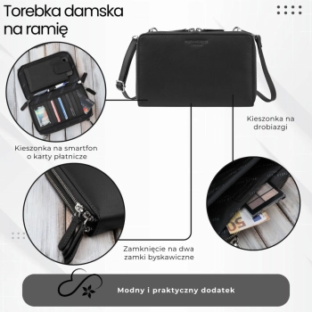 Damska skórzana kopertówka na ramię Paolo Peruzzi