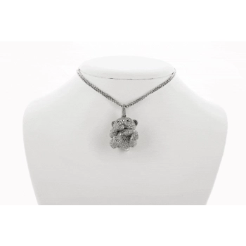 Wisiorek niedźwiadek z brylantami, złoto 18k, elegancki