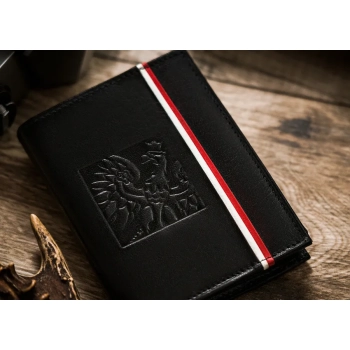 Skórzany portfel męski z akcentem patriotycznym - Peterson