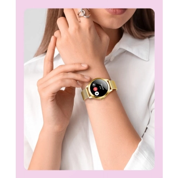 Smartwatch Gravity Biało Złoty 2 Paski GT25-2 PRO