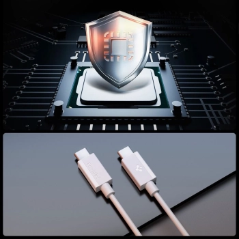 Kabel Spigen EB6020CC 60W + kabel USB-C / USB-C 200 cm - biały