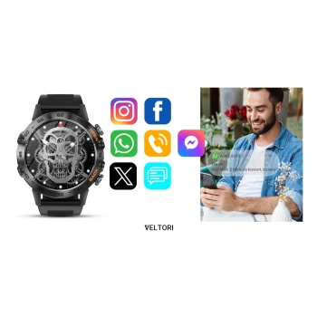 Smartwatch VELTORI VT120-1 Czarny Pasek Silikonowy