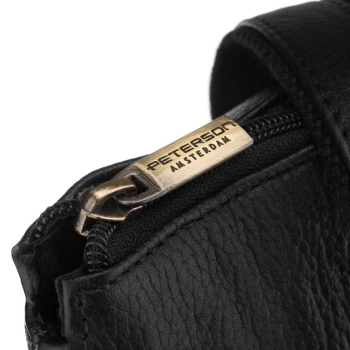 Torba męska skórzana na laptopa czarna PETERSON elegancka torba biznesowa A4 na ramię