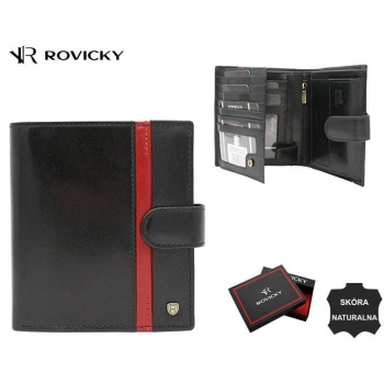 Portfel męski w orientacji pionowej ze skóry naturalnej - Rovicky