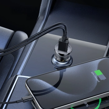 Wozinsky Ładowarka 65W samochodowa USB-C PD 65W / USB-A  45W QC 3.0 - czarna