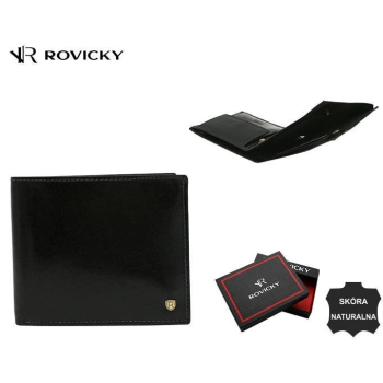 Skórzany portfel męski z systemem RFID - Rovicky