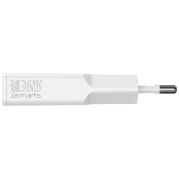 Ładowarka sieciowa 4smarts FlatPlug Slim Dual 30W GaN 2xUSB-C biały
