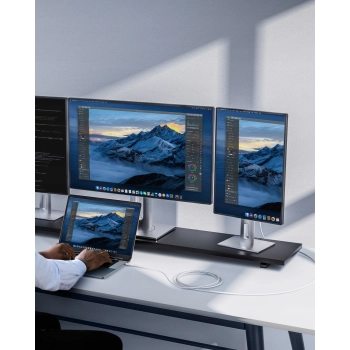 INNOSTYLE POWERFLEX ULTRA KABEL USB-C SZYBKIE ŁADOWANIE THUNDERBOLT 10GBPS 100W KEVLAR 2M SREBRNY