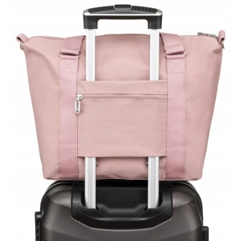 Duży shopper damski z tkaniny nylonowej - Peterson