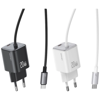 Ładowarka sieciowa USAMS JC Series CC261 20W GaN Mini Fast Charger 2xUSB-C biały
