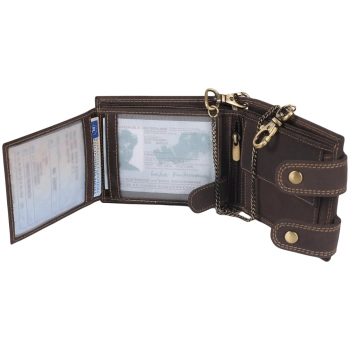 Portfel męski skórzany Always Wild + łańcuch RFID