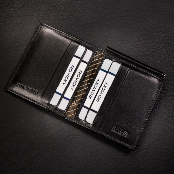 Portfel etui na banknoty karty ze skóry naturalnej slim cienkie Rovicky
