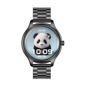 Smart Watch COLMI L28 (czarny + czarny stalowy pasek)