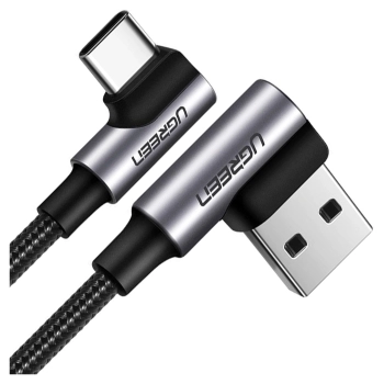 Kabel USB do USB-C, kątowy UGREEN US176, 3A, 1m (czarny)