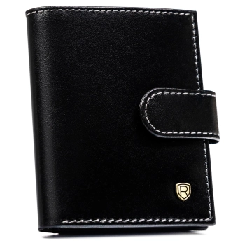 Eleganckie skórzane etui męskie na karty Rovicky RFID praktyczne portfel