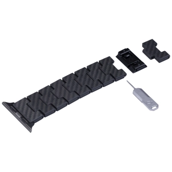 Pasek PITAKA Carbon Fiber Retro do Apple Watch 1/2/3/4/5/6/7/8/9/10/11/SE/SE 3/Ultra/Ultra 2/Ultra 3 czarno szary