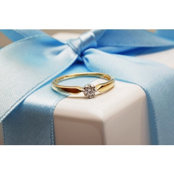 Pierścionek zaręczynowy brylantem 0,15ct złoto 750 Exclusive