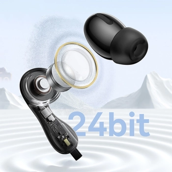 Słuchawki Baseus Encok CZ20 dokanałowe przewodowe USB-C - czarne