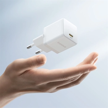 Ładowarka sieciowa Baseus Palm 1C 20W (z kablem Baseus Mini White USB-C 60W (20V/3A) 1m) - biała