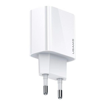 USAMS Ład. siec. 1xUSB-C T34 20W 5V-3A(only head) PD3.0 Fast Charging biały/white CC118TC01 (US-CC118)