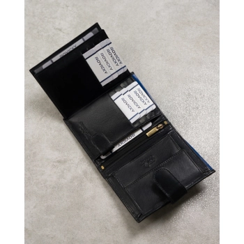 Skórzany portfel męski na karty z systemem RFID Protect— Rovicky