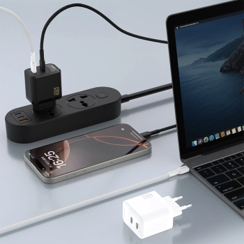 Ładowarka sieciowa Dudao A28PEU PD 45W GaN 2xUSB - czarna
