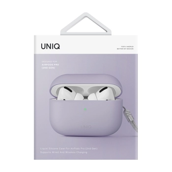 UNIQ etui Lino AirPods Pro 2 genSilicone (2022/2023) liliowy/lilac lavender