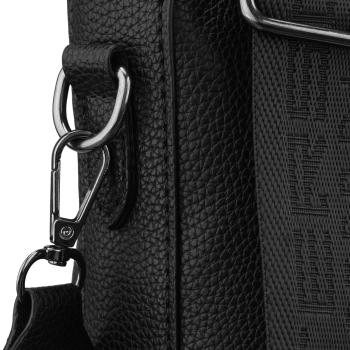 Torebka damska listonoszka na ramię crossbody szeroki pasek czarna Peterson